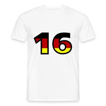 16 Numéro Allemagne Jersey - T-shirt homme - blanc - Devant - AI Model Male 178 dark (178cm)
