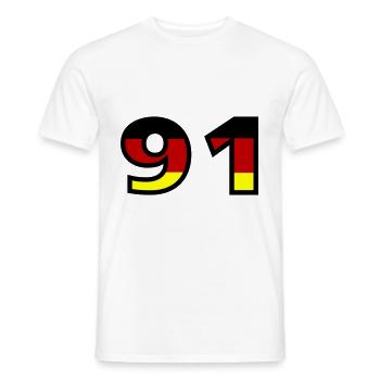 91 Numéro Allemagne Jersey - T-shirt homme - blanc - Devant - AI Model Male 178 dark (178cm)