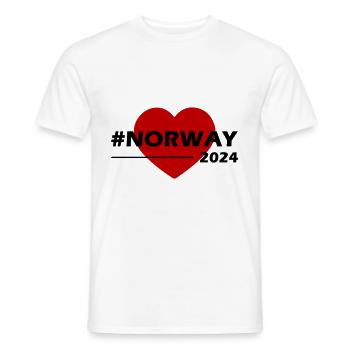 Norvège 2024 Coeur Amour - T-shirt homme - blanc - Devant - AI Model Male 178 dark (178cm)