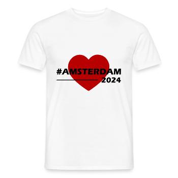 Amsterdam 2024 Heart Love - Men's T-Shirt - white - Front - AI Model Male 178 dark (178cm)