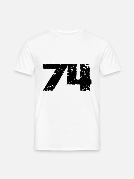 74 Maillot numéro - T-shirt homme - blanc