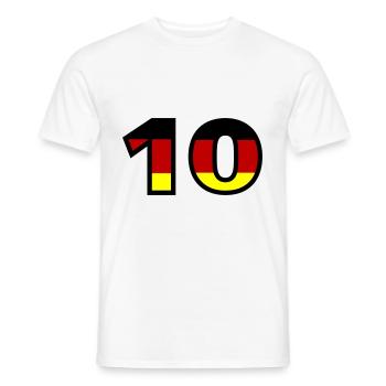 10 Zahl Deutschland Trikot - Männer T-Shirt - Weiß - Vorne - AI Model Male 178 dark (178cm)