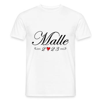 Malle 2023 Heart - Men's T-Shirt - white - Front - AI Model Male 178 dark (178cm)