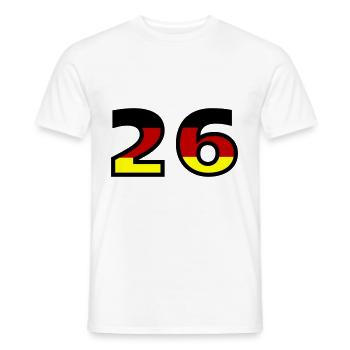 26 Number Germany Jersey - Men's T-Shirt - white - Front - AI Model Male 178 dark (178cm)