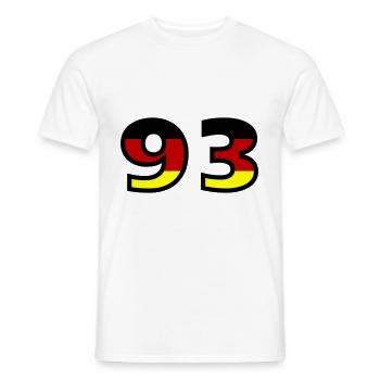 93 Numéro Allemagne Jersey - T-shirt homme - blanc - Devant - AI Model Male 178 dark (178cm)