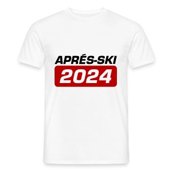 Après-ski 2024 - T-shirt homme - blanc - Devant - AI Model Male 178 dark (178cm)