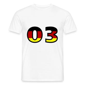 3 Number Germany Jersey - Men's T-Shirt - white - Front - AI Model Male 178 dark (178cm)