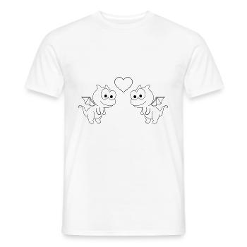 Drache Comic Paar liebe - Männer T-Shirt - Weiß - Vorne - AI Model Male 178 dark (178cm)