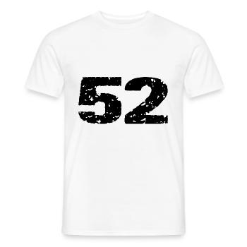 52 Maillot numéro - T-shirt homme - blanc - Devant - AI Model Male 178 dark (178cm)