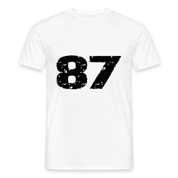 87 Zahl Trikot - Männer T-Shirt - Weiß - Vorne - AI Model Male 178 dark (178cm)