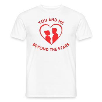 You and me Beyond the stars - Männer T-Shirt - Weiß - Vorne - AI Model Male 178 dark (178cm)