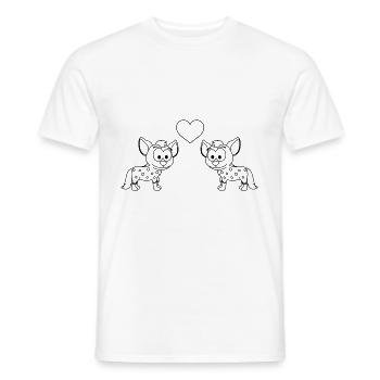 Hyène Bande dessinée Couple Amour - T-shirt homme - blanc - Devant - AI Model Male 178 dark (178cm)
