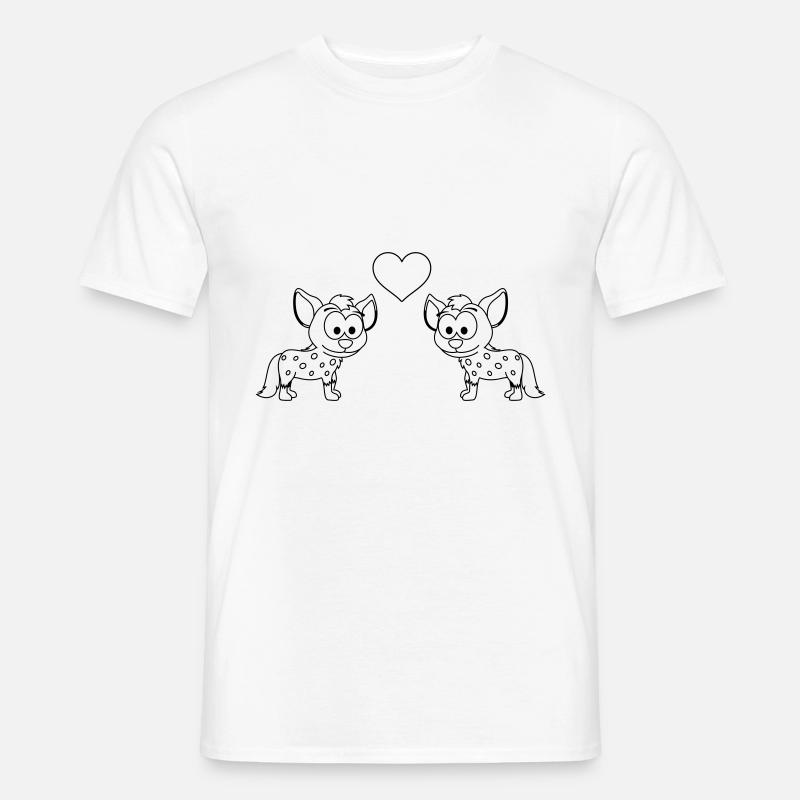 Hyäne Comic Paar liebe - Männer T-Shirt - Weiß