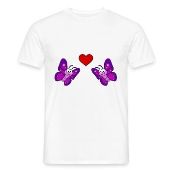 Butterfly Comic Couple Amour - T-shirt homme - blanc - Devant - AI Model Male 178 dark (178cm)