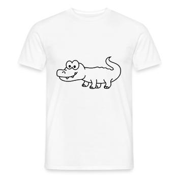 Alligator Comic Animal - Men's T-Shirt - white - Front - AI Model Male 178 dark (178cm)
