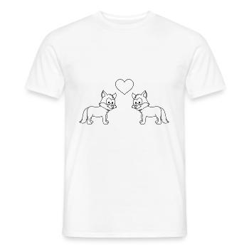 Fox Comic Couple Amour - T-shirt homme - blanc - Devant - AI Model Male 178 dark (178cm)