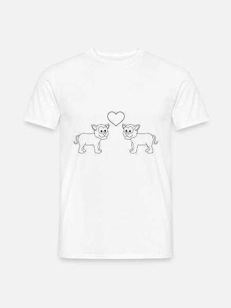 Panther Comic Couple love - Men's T-Shirt - white