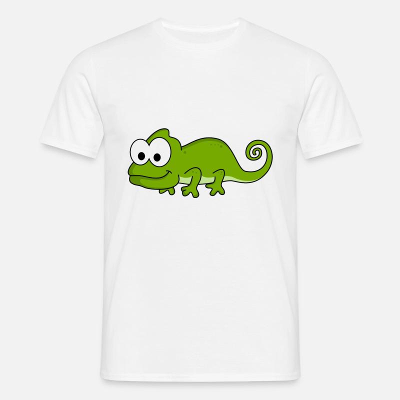 Chamäleon Comic Tier - Männer T-Shirt - Weiß
