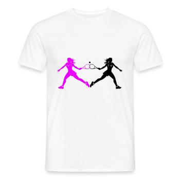 Tennis Spielerin Silhouette - Männer T-Shirt - Weiß - Vorne - AI Model Male 178 dark (178cm)