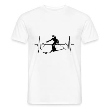 Skiing Skiing Woman Pulse Frequency - Men's T-Shirt - white - Front - AI Model Male 178 dark (178cm)