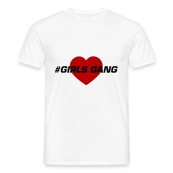 Filles Gang Filles Équipe Coeur Amour - T-shirt homme - blanc - Devant - AI Model Male 178 dark (178cm)