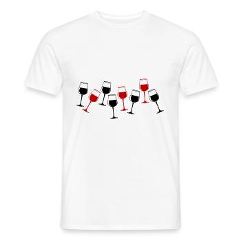 Wine Red Wine Glass - Men's T-Shirt - white - Front - AI Model Male 178 dark (178cm)