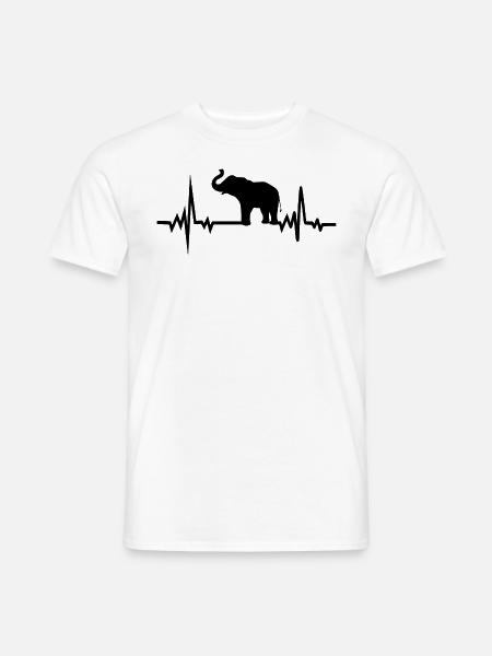 African Elephant Heartbeat Zoo Verteidigung - Männer T-Shirt - Weiß