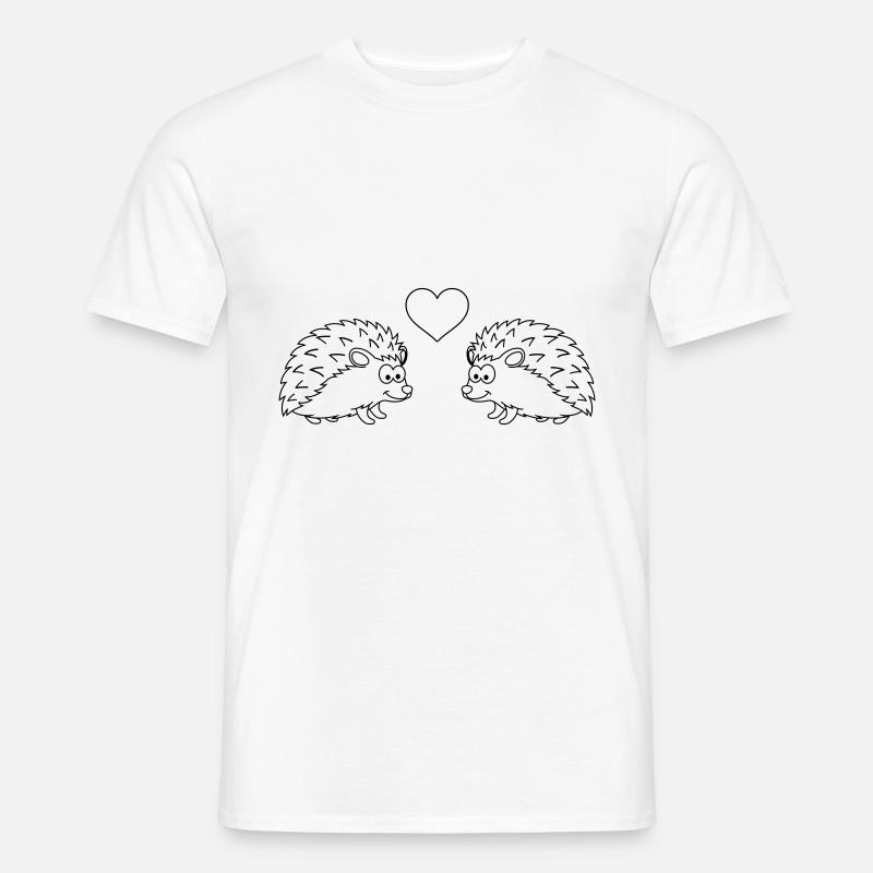 Igel Comic Paar Liebe - Männer T-Shirt - Weiß
