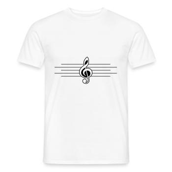Clef Music - Men's T-Shirt - white - Front - AI Model Male 178 dark (178cm)