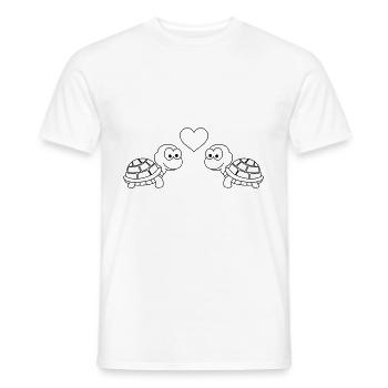 Turtle Comic Couple Love - Men's T-Shirt - white - Front - AI Model Male 178 dark (178cm)