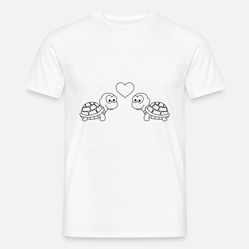 Turtle Comic Couple Love - Men’s T-shirt - white