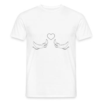 Rays Comic Animal Couple amour - T-shirt homme - blanc - Devant - AI Model Male 178 dark (178cm)