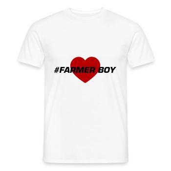 Fermier garçon coeur amour - T-shirt homme - blanc - Devant - AI Model Male 178 dark (178cm)