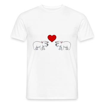Eisbär Comic Paar liebe - Männer T-Shirt - Weiß - Vorne - AI Model Male 178 dark (178cm)