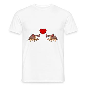 Armadillo Comic Couple Amour - T-shirt homme - blanc - Devant - AI Model Male 178 dark (178cm)