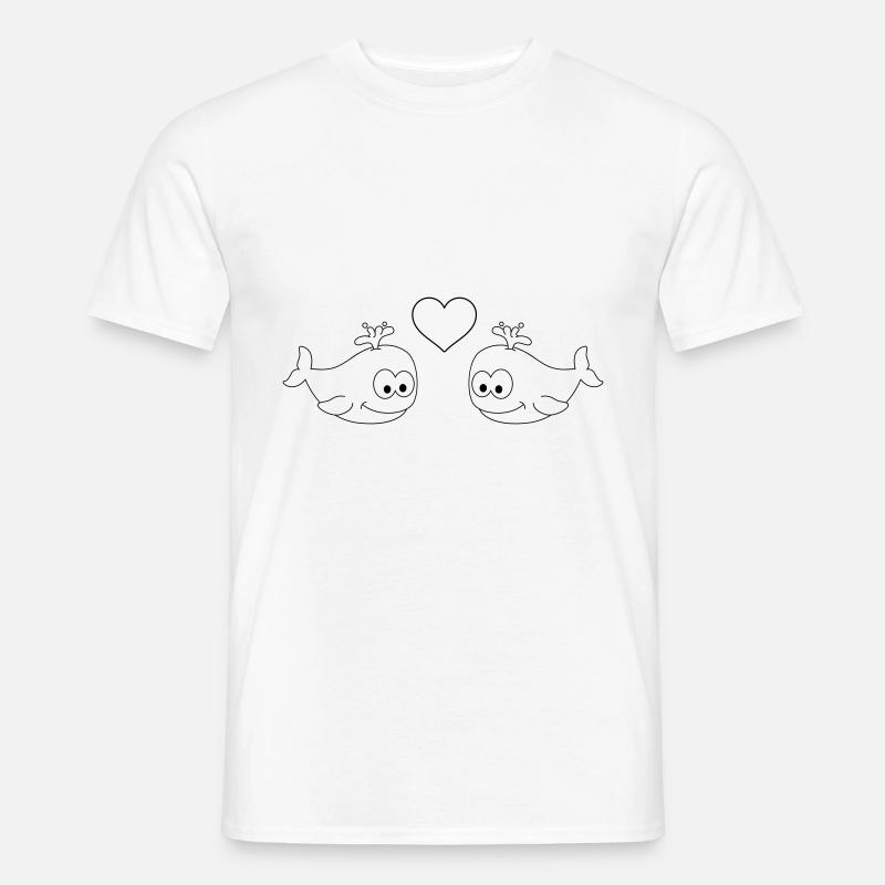 Wale Comic Paar liebe - Männer T-Shirt - Weiß