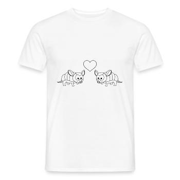 Armadillo Comic Couple Amour - T-shirt homme - blanc - Devant - AI Model Male 178 dark (178cm)
