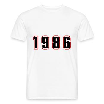 Numéro de l’année 1986 - T-shirt homme - blanc - Devant - AI Model Male 178 dark (178cm)