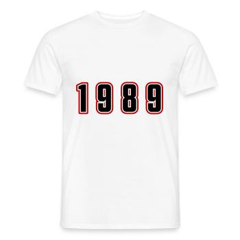 Numéro de l’année 1989 - T-shirt homme - blanc - Devant - AI Model Male 178 dark (178cm)