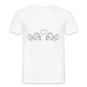 Goldfish Comic Couple Amour - T-shirt homme - blanc - Devant - AI Model Male 178 dark (178cm)