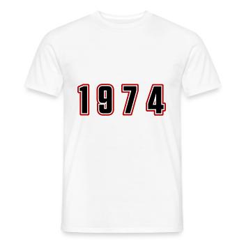 1974 Year Number - Men's T-Shirt - white - Front - AI Model Male 178 dark (178cm)
