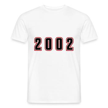 2002 Année Numéro - T-shirt homme - blanc - Devant - AI Model Male 178 dark (178cm)