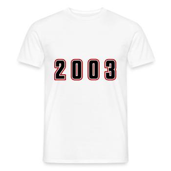 2003 Year Number - Men's T-Shirt - white - Front - AI Model Male 178 dark (178cm)