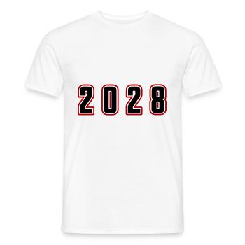 2028 Jahr Zahl - Männer T-Shirt - Weiß - Vorne - AI Model Male 178 dark (178cm)
