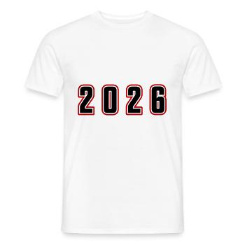 2026 year number - Men's T-Shirt - white - Front - AI Model Male 178 dark (178cm)