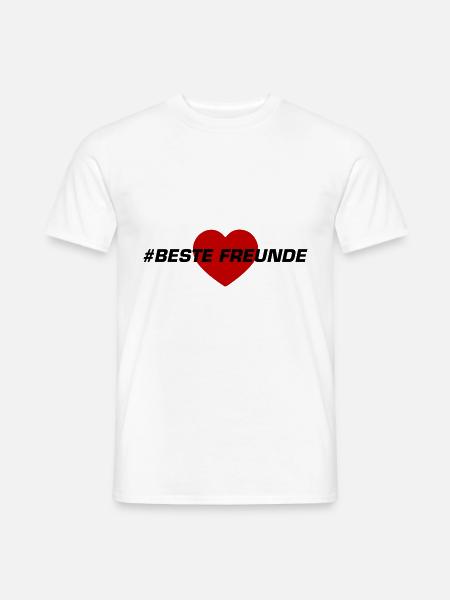 Freundschaft Beste Freunde Herz Liebe - Männer T-Shirt - Weiß