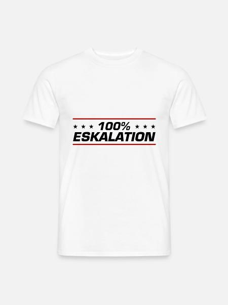 Eskalation 100% - Männer T-Shirt - Weiß