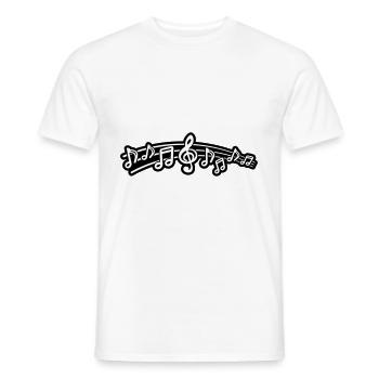 Clé de symbole de notes de musique - T-shirt homme - blanc - Devant - AI Model Male 178 dark (178cm)