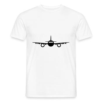 Icône d’avion - T-shirt homme - blanc - Devant - AI Model Male 178 dark (178cm)
