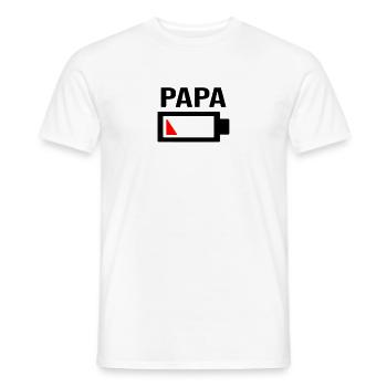 Papa ist müde & der Akku ist leer - Männer T-Shirt - Weiß - Vorne - AI Model Male 178 dark (178cm)